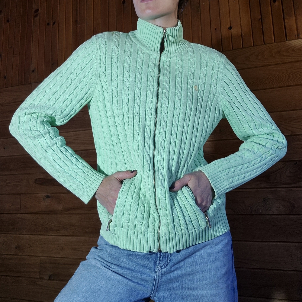 Mint Green Cable Knit Women's Sweater